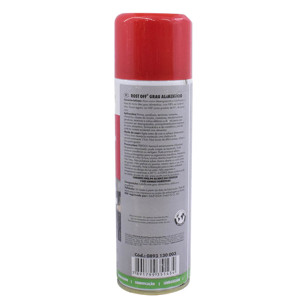 Lubrificante Spray Grau Alimentício Rost Off 300ml Nsf Wurth